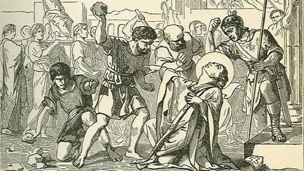RepresentaciÃ³n de San ValentÃ­n, durante su lapidaciÃ³n el 14 de febrero el 269 d.C.