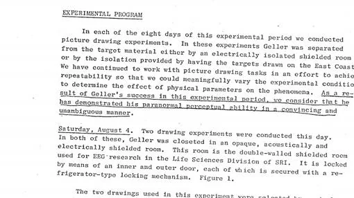 Informe desclasificado de la CIA sobre Uri Geller