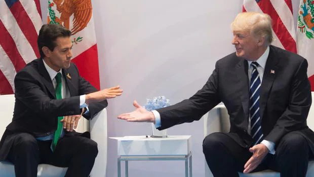El presidente de MÃ©xico, Enrique PeÃ±a Nieto (izquierda), y el de Estados Unidos, Donald Trump, en 2017