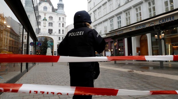 Un agente de policÃ­a, en la zona de Viena donde se ha producido el incidente