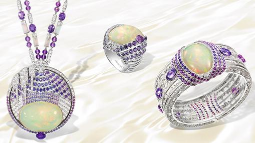 Colección de ópalos, turmalinas paraiba, zafiros y diamantes