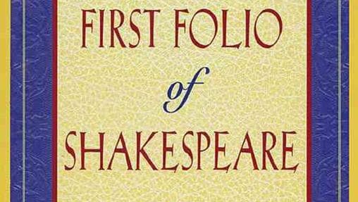 Portada del "First Folio" de William Shakespeare