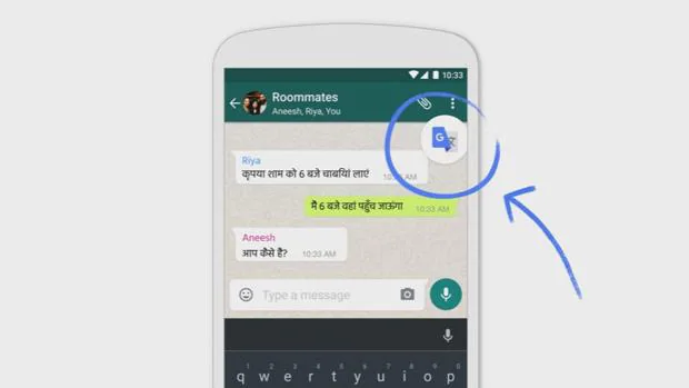 WhatsApp: 
Google incorpora su traductor a WhatsApp
