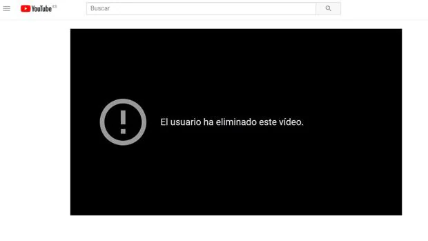 Captura del momento en el que se eliminó el videclip «Despacito» de Luis Fonsi