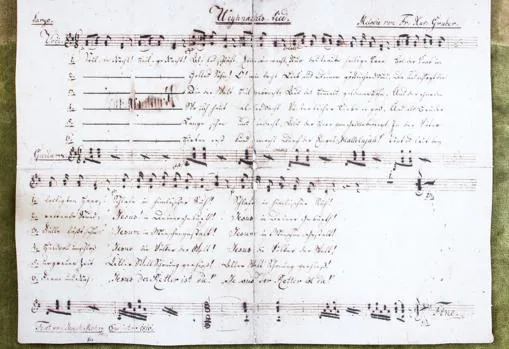 La partitura original de Noche de Paz, en el Salzburg Museum